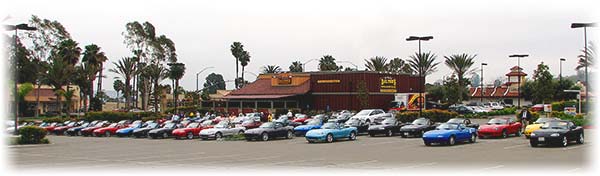 Photo of Miatas getting ready for The Puke '07